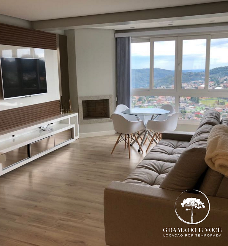 Apartamento nuevo centro Gramado vista magnífica