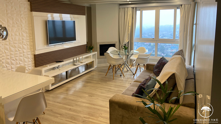 Apartamento nuevo centro Gramado vista magnífica