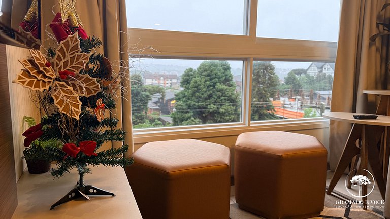 Modern 2-Bed Apt with BBQ in Gramado