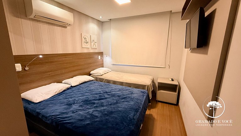 Modern 2-Bed Apt with BBQ in Gramado