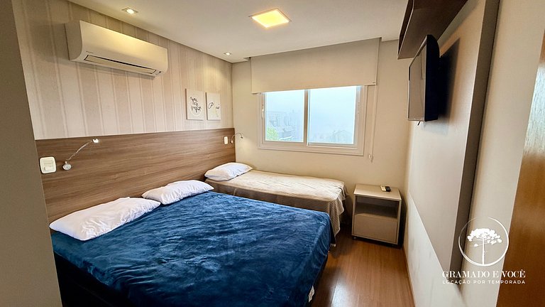 Apto moderno 2 habs con parrilla en Gramado