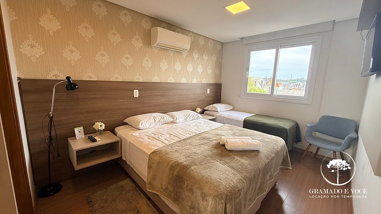 Modern 2-Bed Apt with BBQ in Gramado