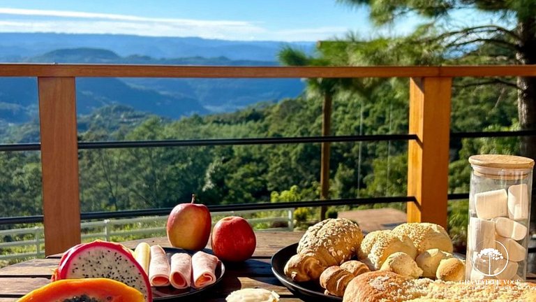 Cabaña en Gramado con jacuzzi y vista al valle